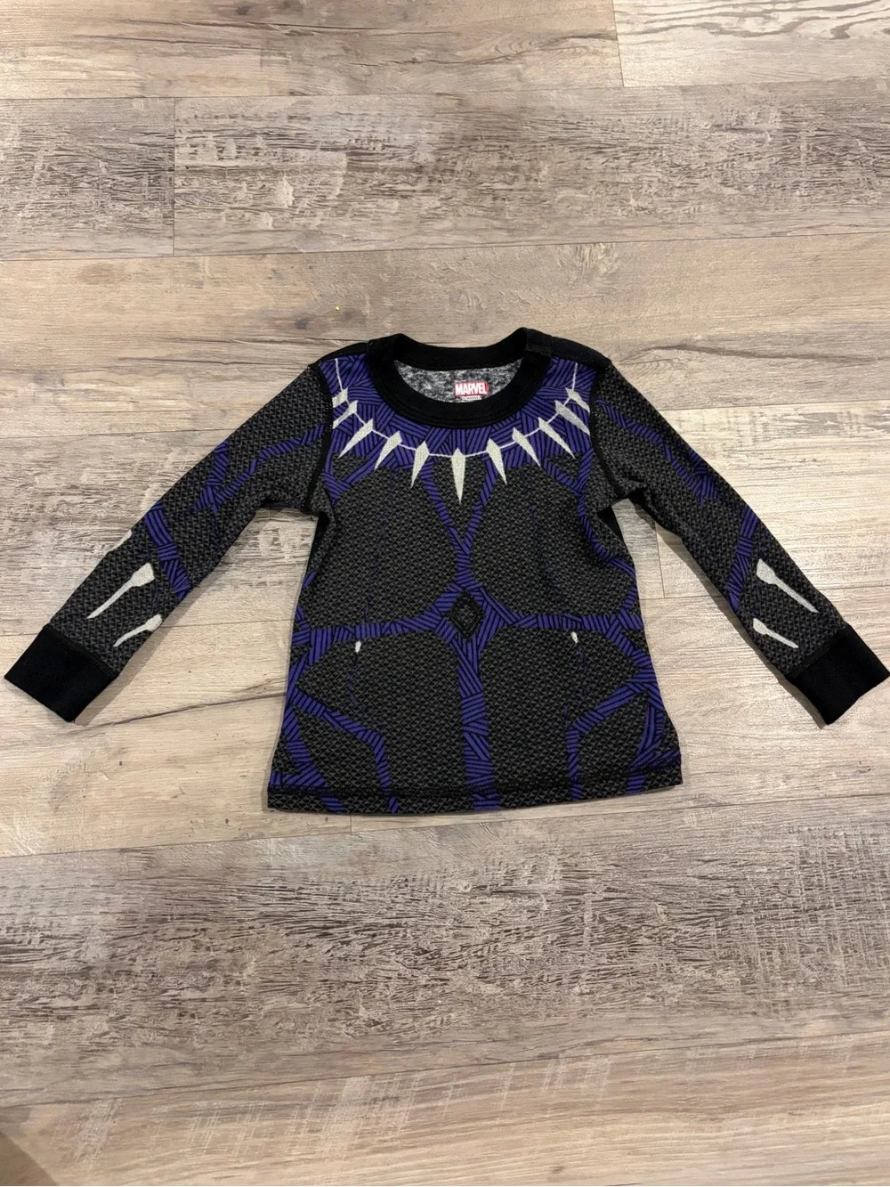 DISNEY MARVEL Black Panther Costume PJ Pajama Set, toddler boy size 2T LIKE NEW